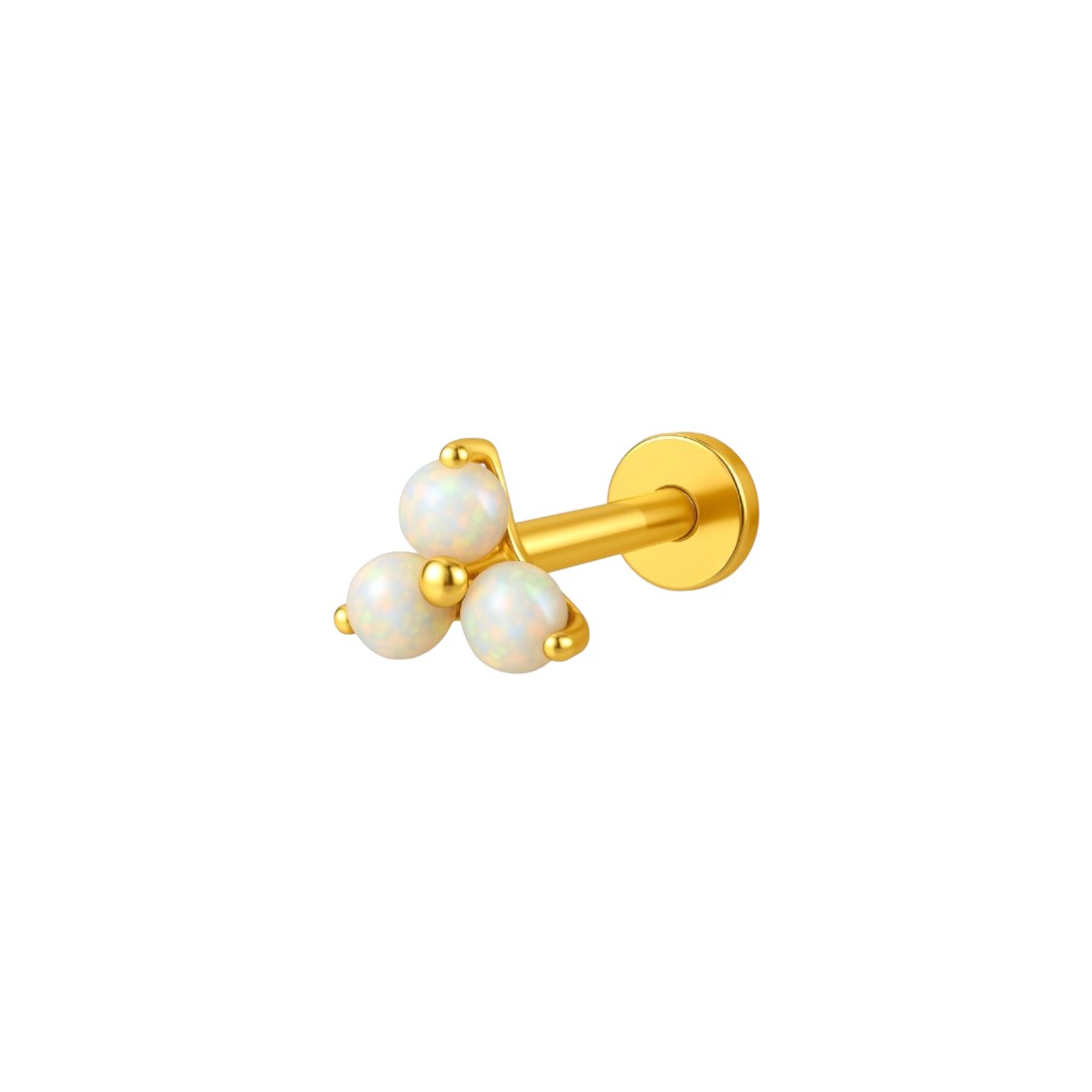 Implant Grade ASTM F136 Titanium 3 CZ Ball Middle Internaly Threaded Labret