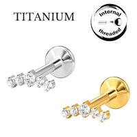Implant Grade ASTM F136 Titanium Labret 5 Stones Small