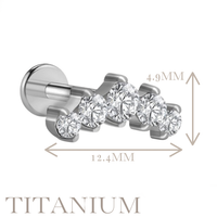 Implant Grade ASTM F136 Titanium 5 CZ Marquise Internaly Threaded Labret