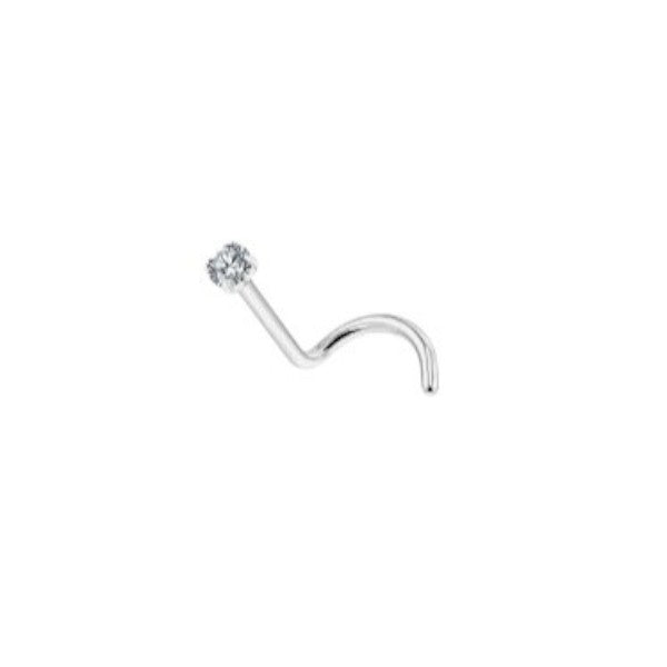 Implant Grade ASTM F136 Titanium Stone Prong Nose Screw Ring