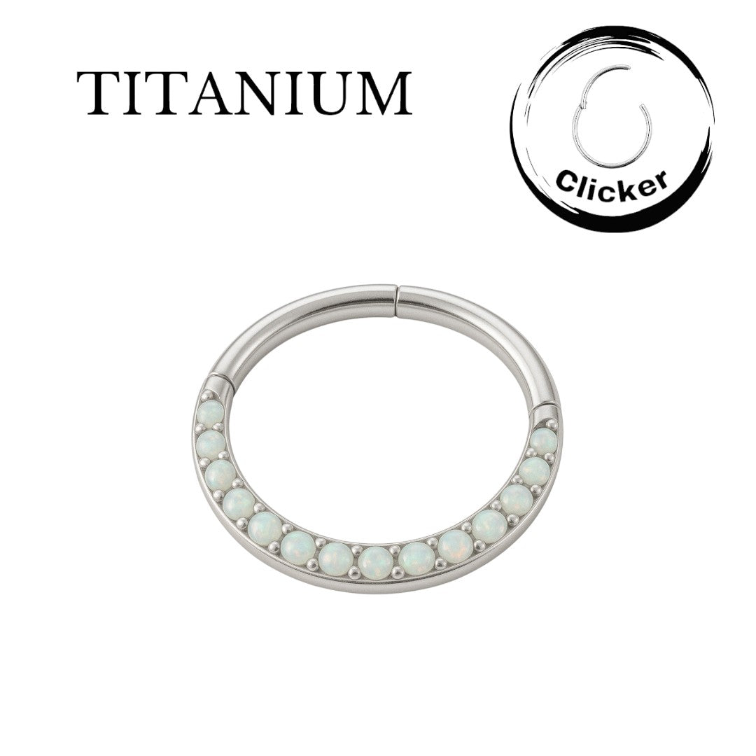 Implant Grade ASTM F136 Titanium Opal CZ PV Segment Clicker