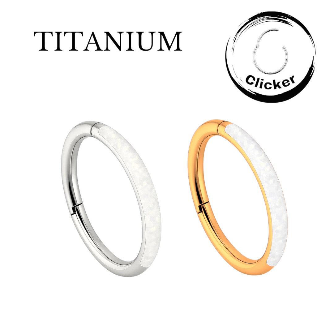 Implant Grade ASTM F136 Titanium Opal Set Outer Side Segment Clicker