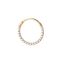 Implant Grade ASTM F136 Titanium Hoop Ring With CZ Pave Face 0.8MM Segment Clicker