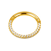 Implant Grade ASTM F136 Titanium CZ Pave On 2 Face and Side Segment Clicker