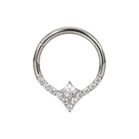 Implant Grade ASTM F136 Titanium CZ Paved Face With Square CZ Center Segment Clicker