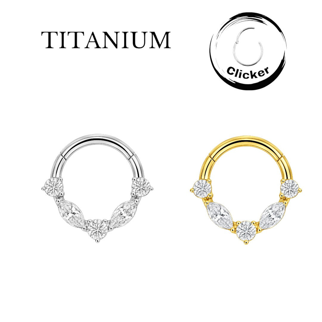 Implant Grade ASTM F136 Titanium Clicker Side 3 Round 2 Oval stones