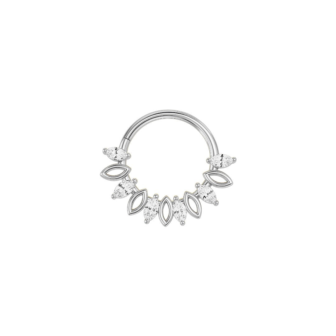 Implant Grade ASTM F136 Titanium 6 Marquise CZ Segment Clicker