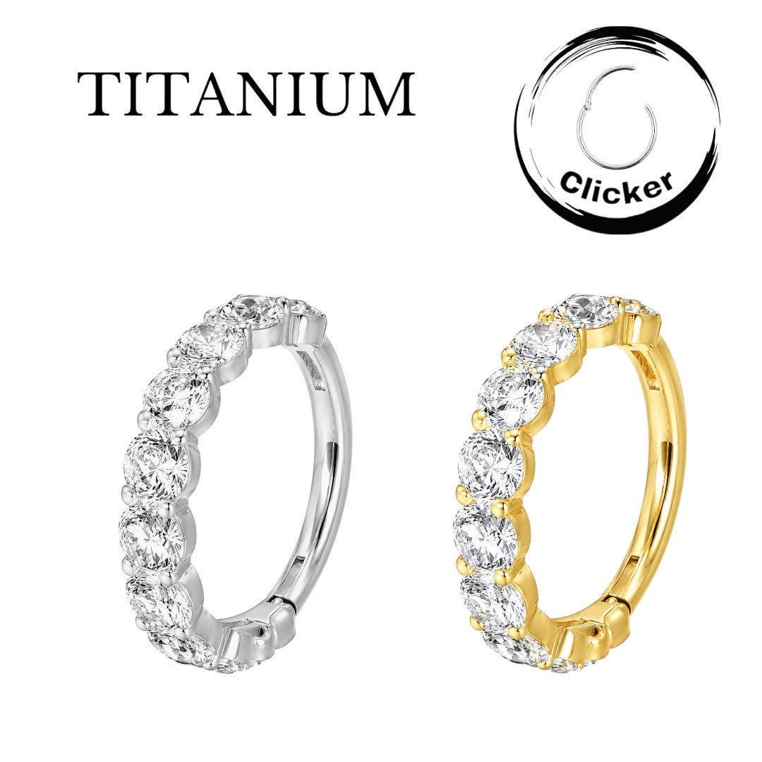 Implant Grade ASTM F136 Titanium Clicker Side Round Stones