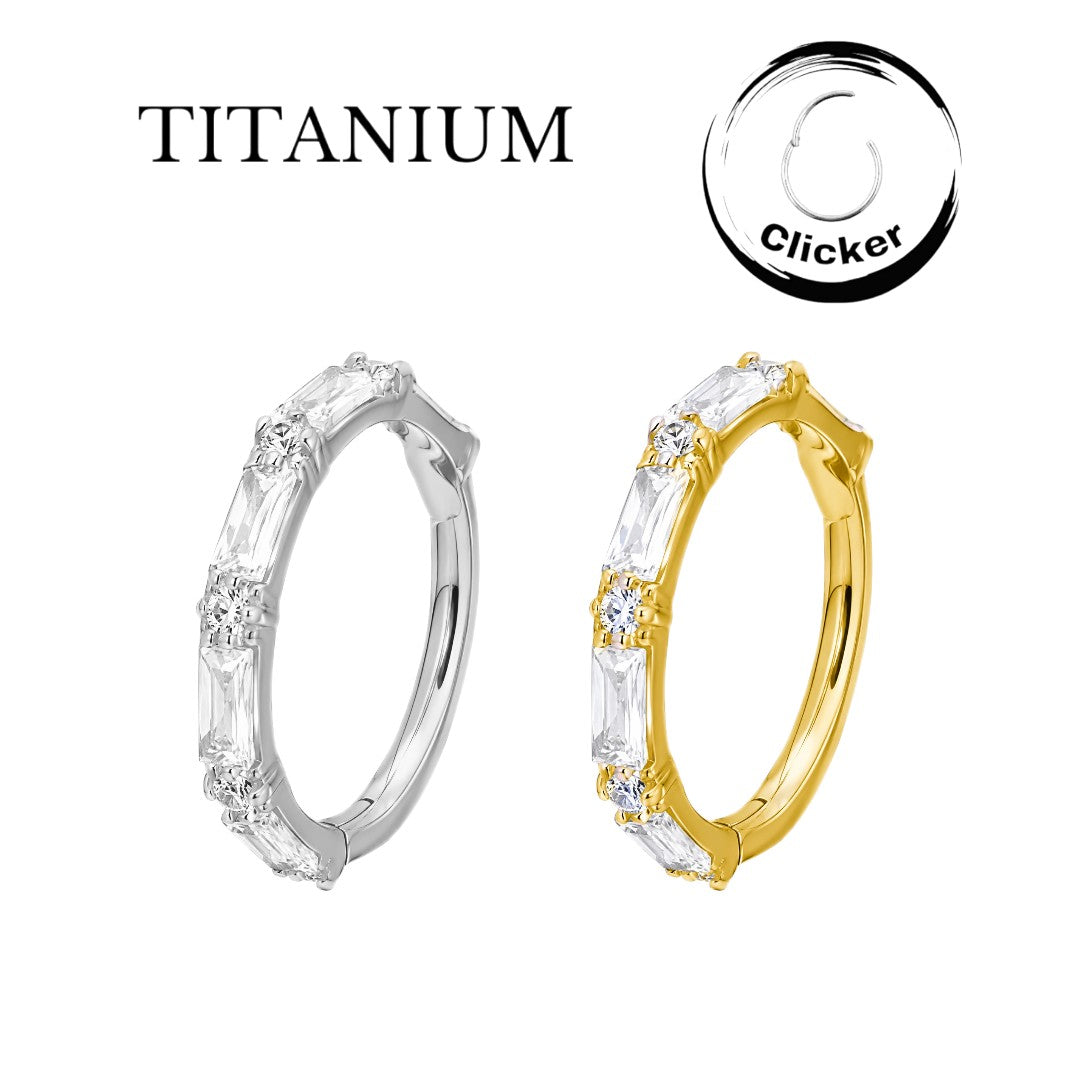 Implant Grade ASTM F136 Titanium Clicker Baguette stones and round