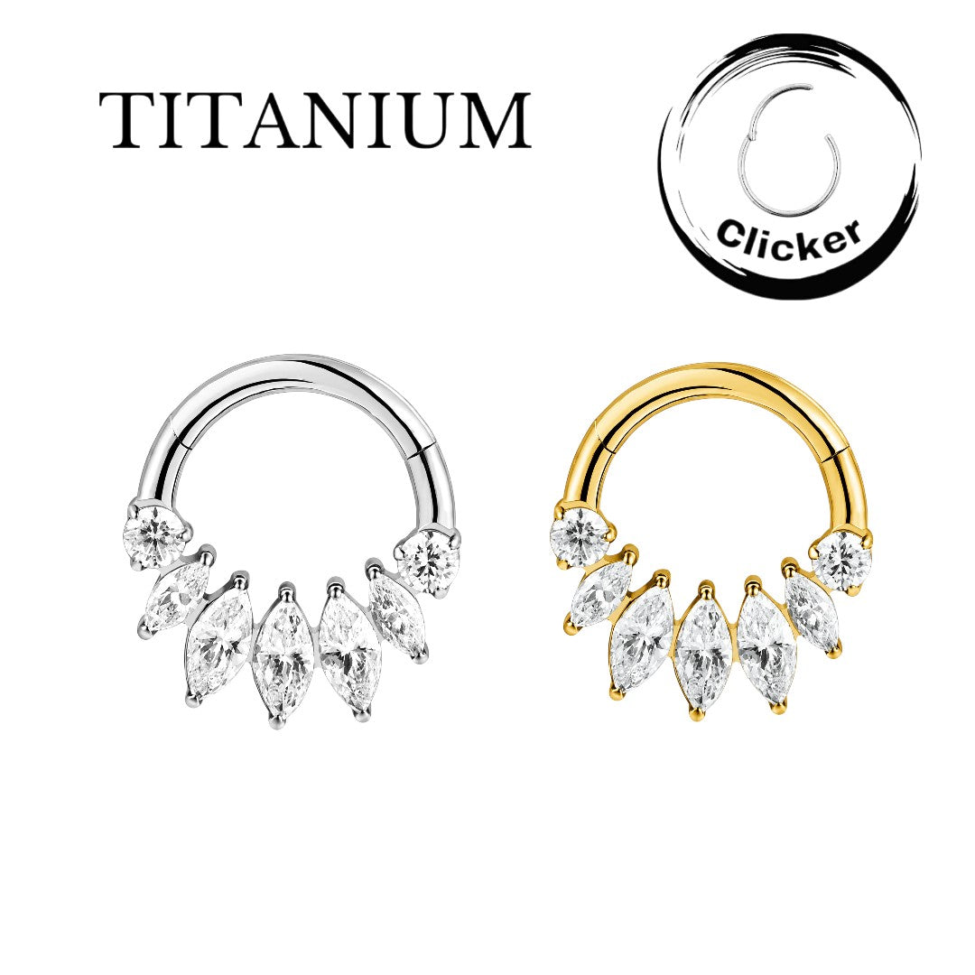 Implant Grade ASTM F136 Titanium Clicker 2 Round 5 Oval Stones