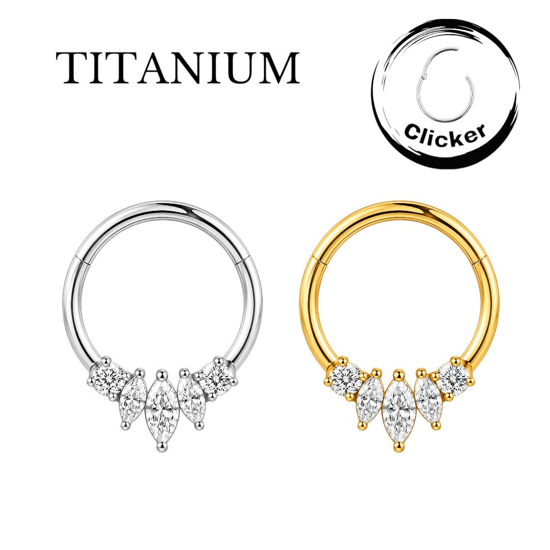 Implant Grade ASTM F136 Titanium Clicker 2 Round 5 Oval Stones