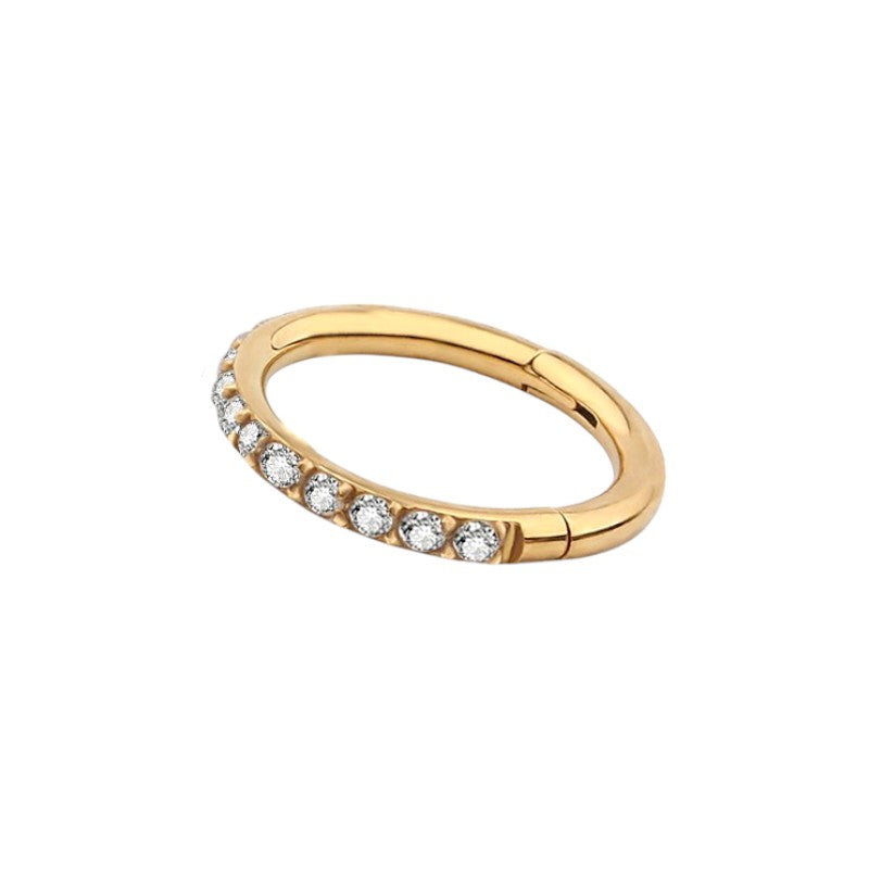 Implant Grade ASTM F136 Titanium 0.8MM With CZ Pave Side Segment Clicker