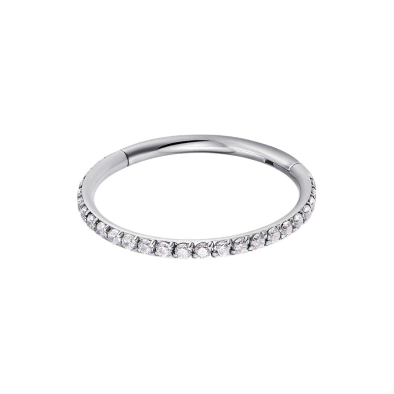 Implant Grade ASTM F136 Titanium 0.8MM With CZ Pave Side Segment Clicker