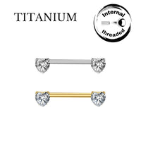 Implant Grade ASTM F136 Titanium Heart Stones Internal Threaded