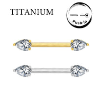 Implant Grade ASTM F136 Titanium Teardrop CZ Push In