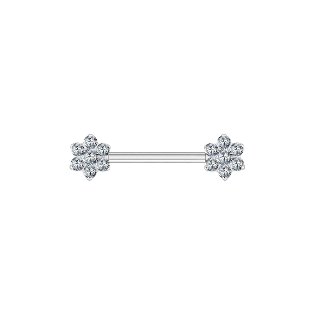 Implant Grade ASTM F136 Titanium Nipple Flower Stones Push In