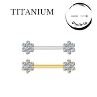 Implant Grade ASTM F136 Titanium Nipple Flower Stones Push In