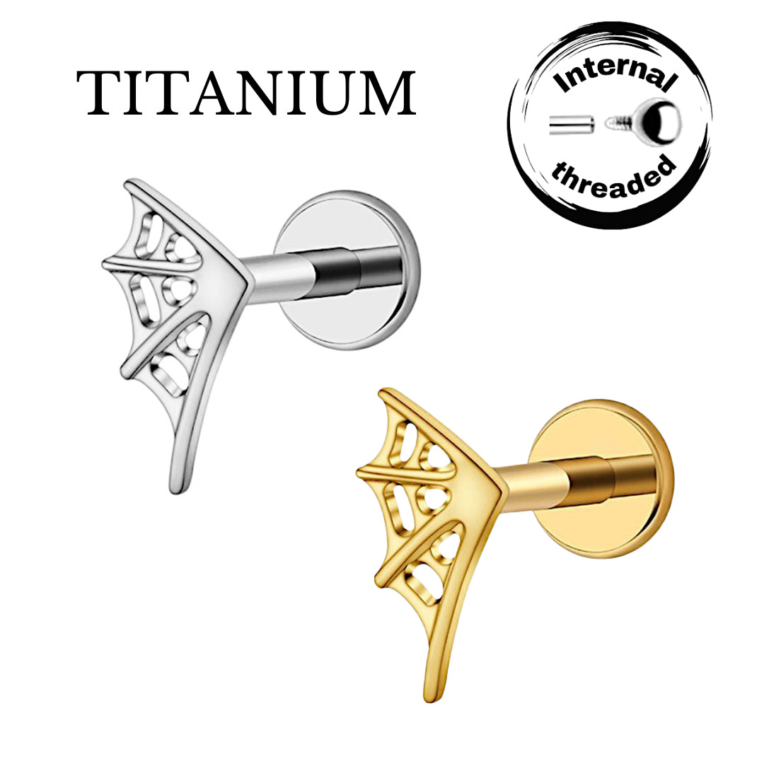 Implant Grade ASTM F136 Titanium Small Spiderweb Internaly Threaded Labret