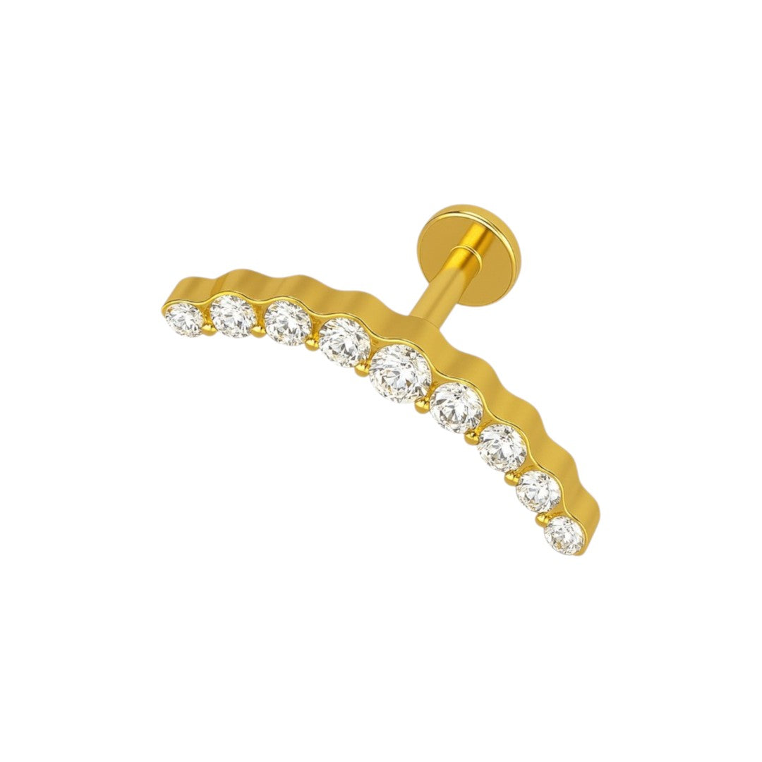 Implant Grade ASTM F136 Titanium Curve Stones Internaly Threaded Labret