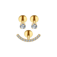 Implant Grade ASTM F136 Titanium Smiley Stones Internaly Threaded Labret