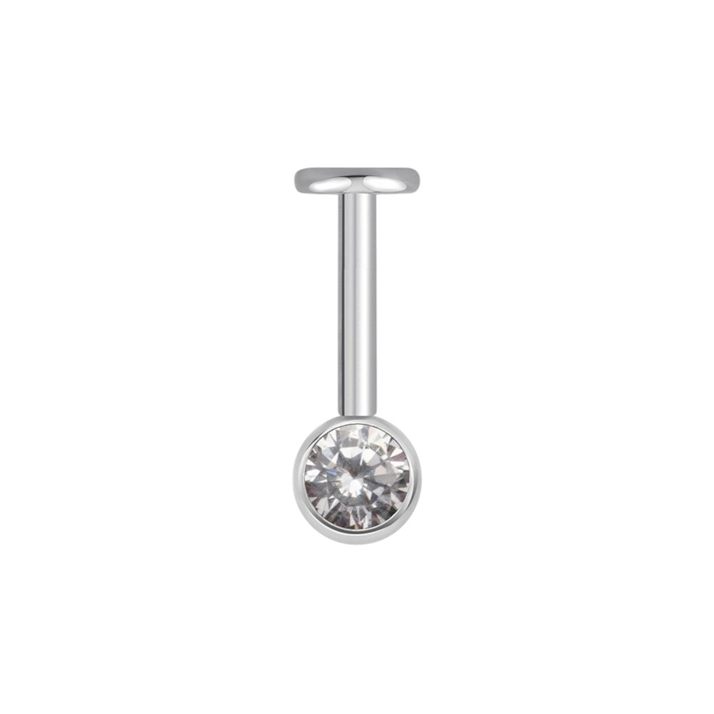 Implant Grade ASTM F136 Titanium Hidden Helix One Stone Internaly Threaded Labret