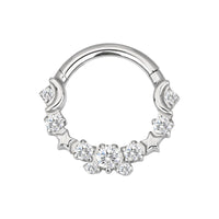 Implant Grade Titanium ASTM F136 Front Facing CZ With Star and Moon Segment Clicker
