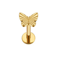 Implant Grade ASTM F136 Titanium Butterfly Ridge Internaly Threaded Labret