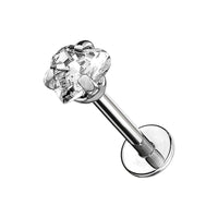 Implant Grade ASTM F136 Titanium CZ Heart Internaly Threaded Labret