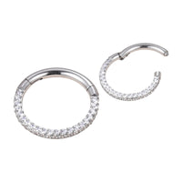 Implant Grade ASTM F136 Titanium CZ Pave On 2 Face and Side Segment Clicker