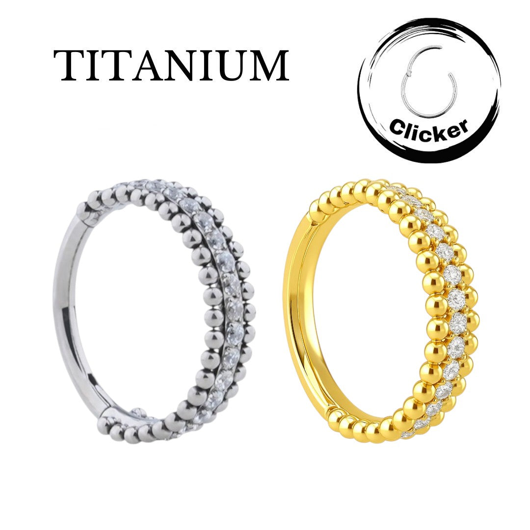 Implant Grade ASTM F136 Titanium Double Layers Beads With The Middle CZ Lined