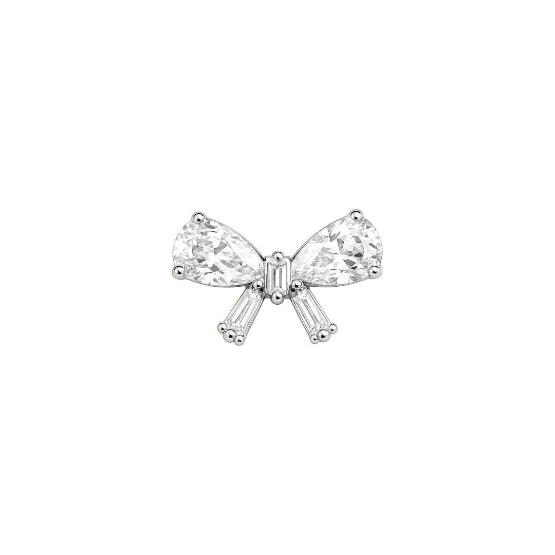 Implant Grade ASTM F136 Titanium Bowknot CZ Internaly Threaded Labret