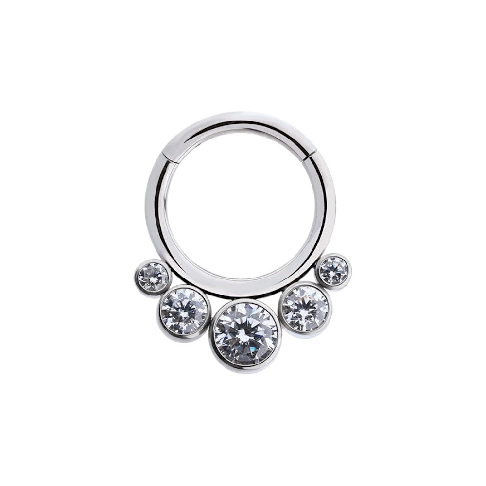 Implant Grade Titanium ASTM F 136 Bezel 5 stone Hinged Nose Segment Clicker