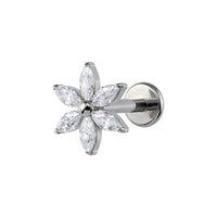 Implant Grade ASTM F136 Titanium Flower Stones Top Internaly Threaded Labret