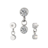 Implant Grade ASTM F136 Titanium CZ With Dangle CZ Internaly Threaded Labret