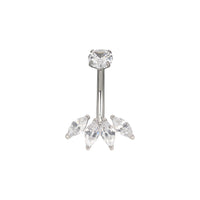 Implant Grade ASTM F136 Titanium 4 Marquise Belly Button Internaly Treaded