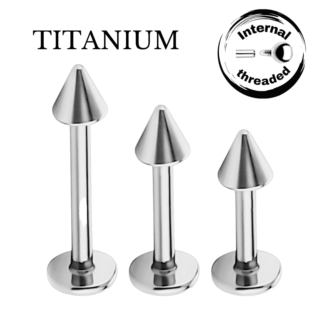Implant Grade ASTM F136 Titanium Spike Internaly Threaded Labret