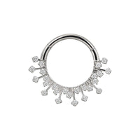 Implant Grade Titanium ASTM F136 Forward Facing CZ Pave and Spiked Segment Clicker