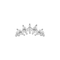 Implant Grade ASTM F136 Titanium 5 Prong Set Marquise CZ With Tri-Beard Balls Internaly Threaded Labret