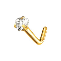 Implant Grade ASTM F136 Titanium Heart Stone Nose Stud