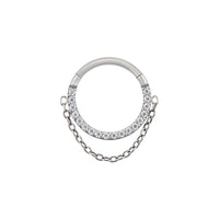 Implant Grade Titanium ASTM F 136 One Chain CZ Stone Segment Clicker
