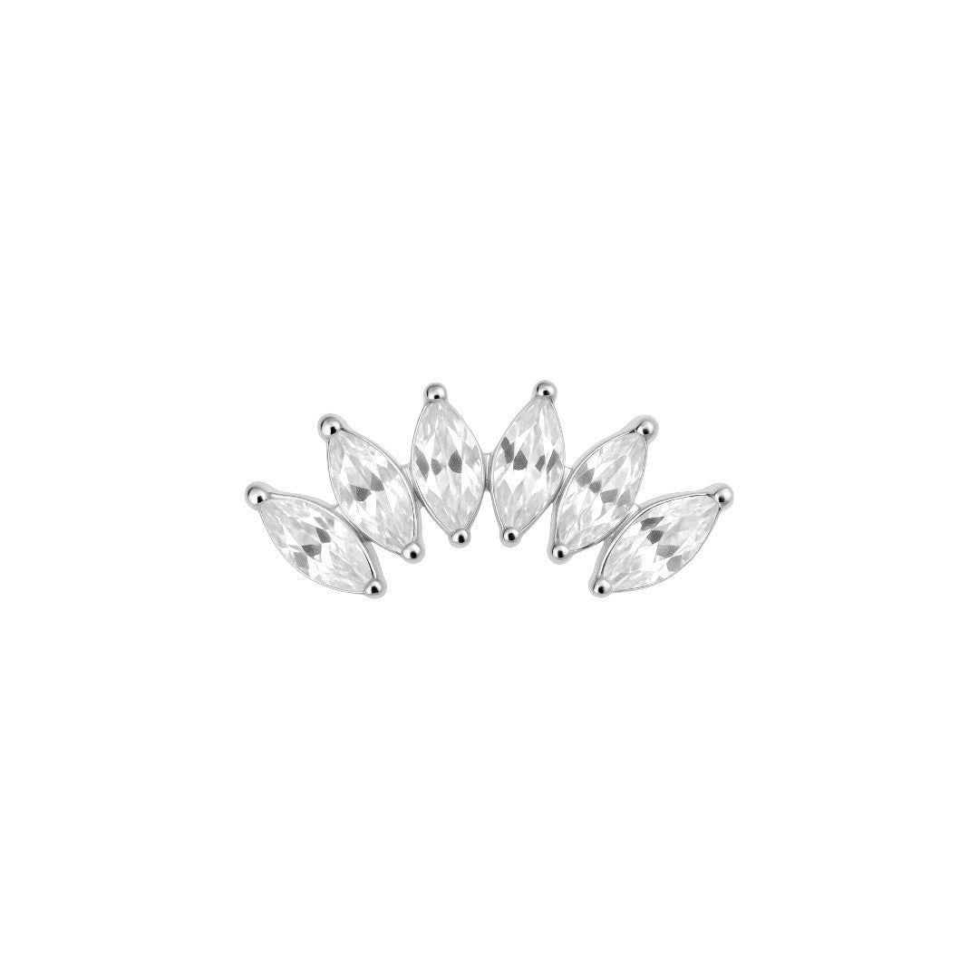 Implant Grade ASTM F136 Titanium 6 Prong Set Marquise CZ Internaly Threaded Labret