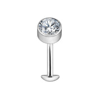 Implant Grade ASTM F136 Titanium Top Stone Internaly Threaded Belly Ring