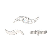 Implant Grade ASTM F136 Titanium CZ Paved Dart Internaly Threaded Labret