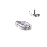Implant Grade ASTM F136 Titanium Stone Oval Labret Top Internaly Treaded
