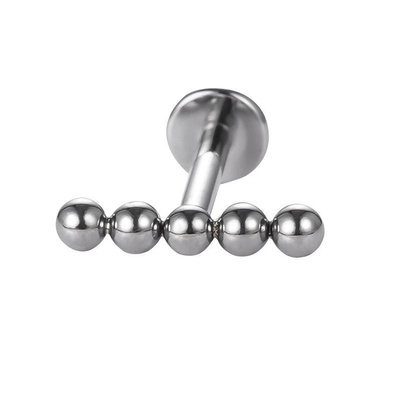 Implant Grade ASTM F136 Titanium 5 Balls Straight Internaly Threaded Labret