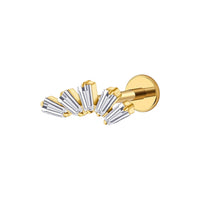 Implant Grade ASTM F136 Titanium Chrystal Fan Top Internaly Threaded Labret