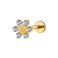 Implant Grade ASTM F136 Titanium Sunflower Internaly Threaded Labret