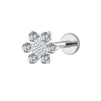 Implant Grade ASTM F136 Titanium Sunflower Internaly Threaded Labret