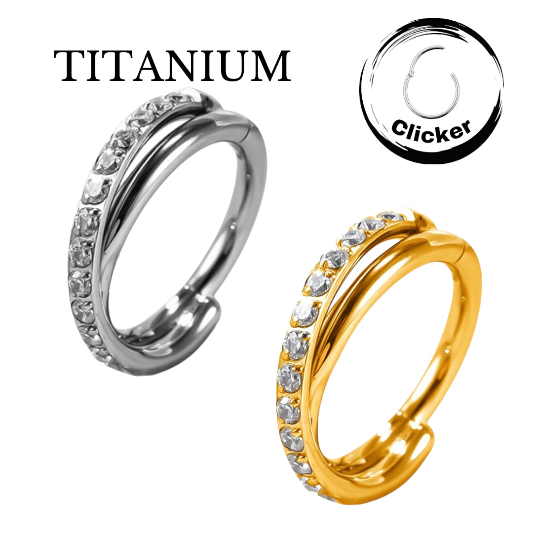 Implant Grade ASTM F136 Titanium CZ Pave Side Twist Segment Clicker
