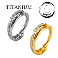 Implant Grade ASTM F136 Titanium CZ Pave Side Twist Segment Clicker